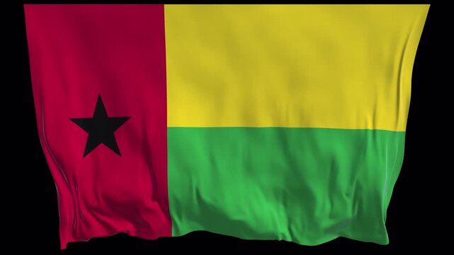 Guinea-Bissau national flag waving in the wind. West Africa independence international affairs geography politics education patriotic cultural presentations travel news broadcasts website headers back
