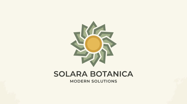 Solara Botanica modern solutions logo design.