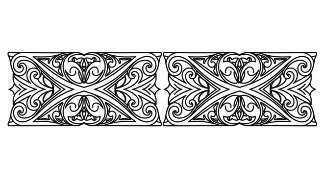 Maori Inspired Koru Pattern Border