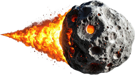 A meteorite burning and coming png, isolated on transparent background © Muhammad