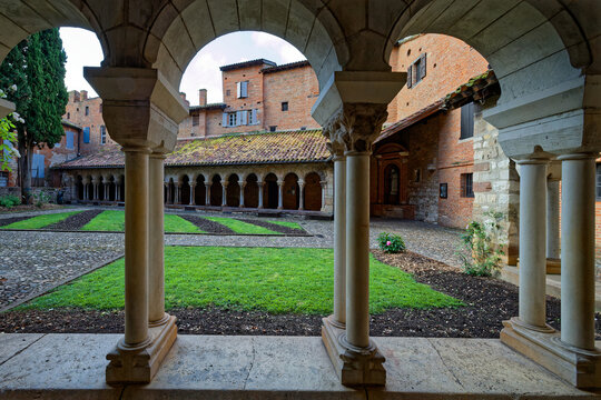 Arches of Saint-Salvi collegiale church cloister in Albi World Heritage center