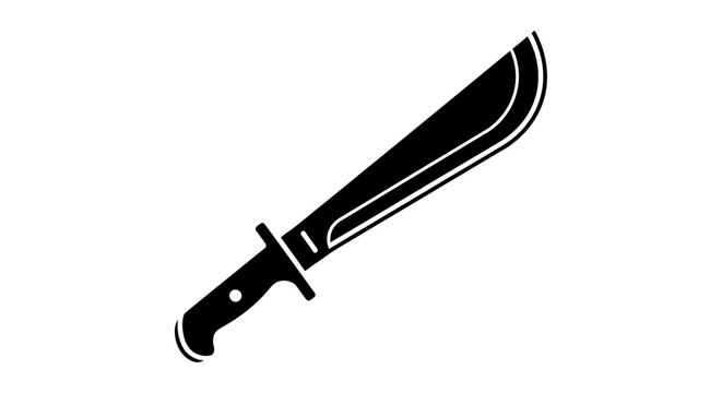Machete silhouette on a white background