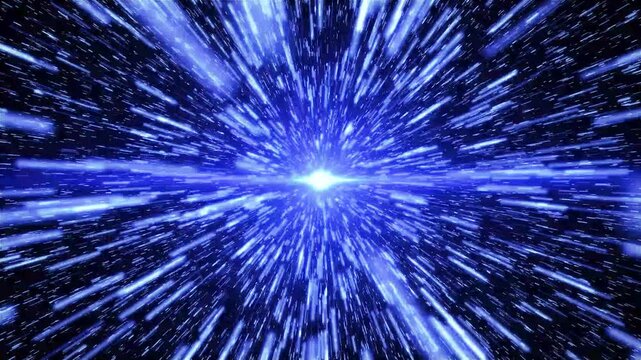 Speed line explosions, slash energy spark particles, spark splash explosion animation, slassical light speed space warp jump effect, Abstract jump in space in hyperspace.
