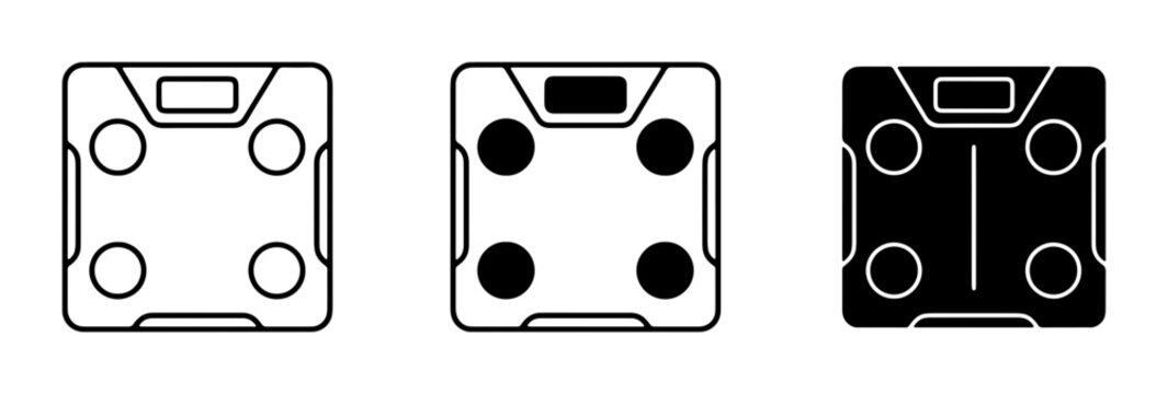 Digital Bathroom Scale Icons, Weight Measurement Tools, Health Monitoring Devices, Body Composition Analysis Equipment