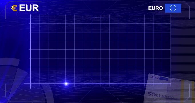 Euro finance graph background digital currency template