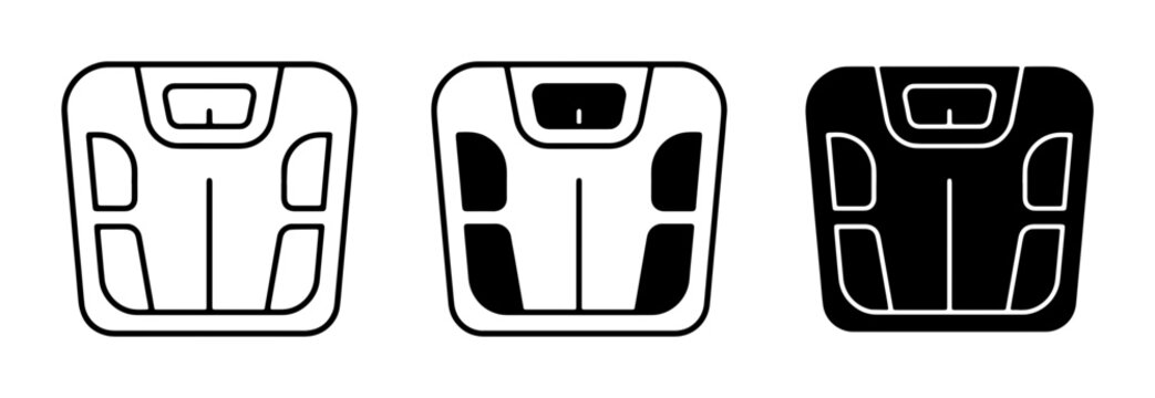 Weight Scale Icons, Health Measurement Tools, Body Mass Index and Fitness Tracking Symbols