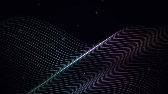 Abstract Quantum Fluid Topography Loop with Organic Iridescent Contour Lines and Spectral Pearl Glow 4K