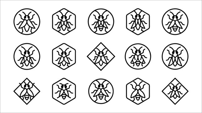 Bee Insect Logo Design Elements.
