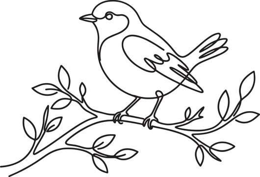 bird perched on a tree branch with leaves
