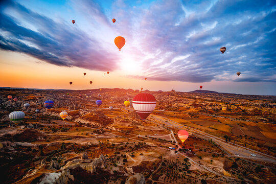 Hot Air Balloons Sunrise Cappadocia Turkey