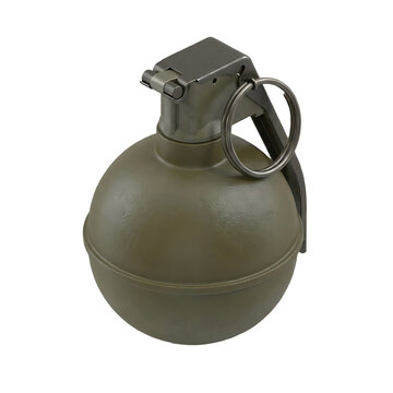 Isolated high-explosive fragmentation hand grenade device for military and tactical defense operations
