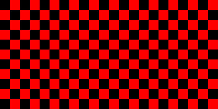 Red and black seamless checkered square pattern texture design. Design for fabric, curtain, background, carpet, wallpaper, clothing, wrapping, Batik, fabric