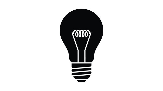 Black light bulb silhouette on a white background simple vector illustration silhouette