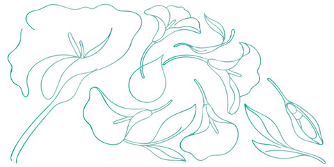 Abstract blue floral vector illustration with wave pattern, ocean inspired flower design, seamless nature ornament and decorative summer wallpaper style © Kaosar