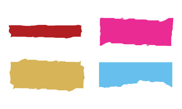 Colorful Torn Paper Strips Collection For Notes And Collage Layouts