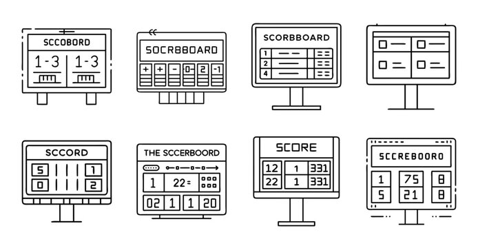 Flat design digital tvs with user interface icons - Modern flat-screen TVs displaying user interface icons and digital controls in a clean, minimalist style.