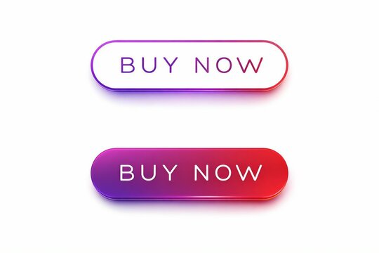 Modern buy now button with gradient neon outline and solid color