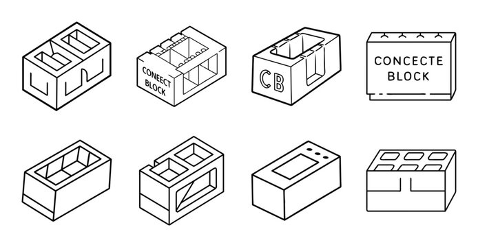 Flat pack boxes with different sizes and labels - Illustrated set of flat pack boxes in varying sizes, some labeled with letters and numbers, ready for assembly.