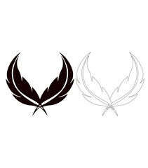Obraz premium Abstract Minimalist Wing Logo Vector Design