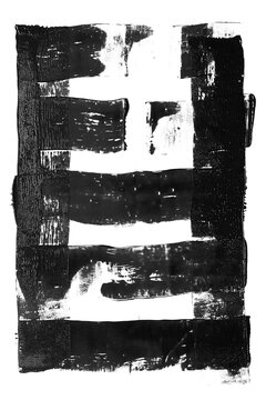 Macro Abstract Black Ink Roller Marks, PNG Asset.