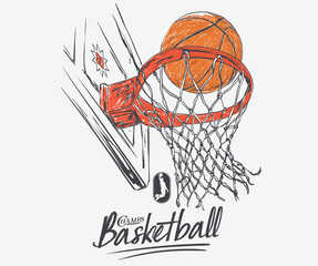 Obraz premium Sport t shirt design. Basketball sport club vector t-shirt design. Basketball college league.