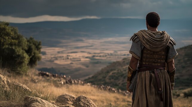 Saul stands on Mount Gilboa before battle, showing how fear, disobedience, and distance from God can lead even a king toward defeat and despair
