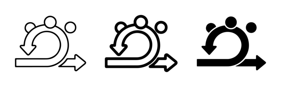 Agile methodology icons, Scrum sprint cycle diagram, iterative process flow, team collaboration symbols, development workflow