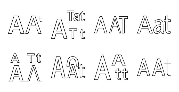 Various stylized alphabet letter combinations vector illustration - Creative vector illustration showing playful and stylized uppercase and lowercase letter combinations in a simple design.