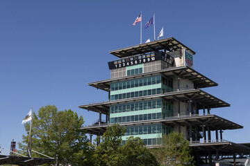 Obraz premium Indianapolis Motor Speedway Pagoda Control Tower for the Indianapolis 500. IMS is the Racing Capital of the World.