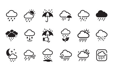 Obraz premium drizzle icon set. Vector illustration