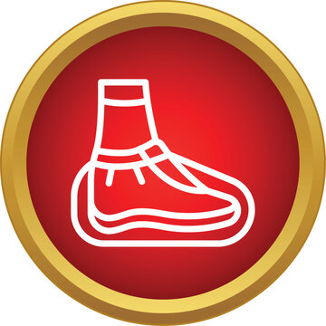 Diving bootie outline icon representing underwater sports equipment