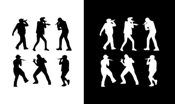 musician plays guitar silhouette vector illustration, music, song, singing man silhouette vector illustration, guitar silhouette, boy, man standing silhouette, fun, love, black, art, design, 