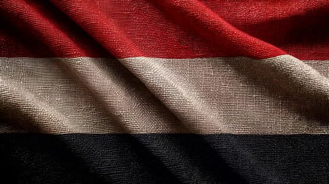 yemeni flag waving in the wind. yemen