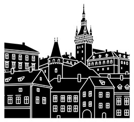 Fototapeta premium Sighisoara, Romania Illustration