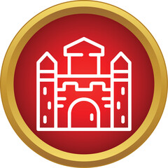 Obraz premium Castle icon representing a medieval fortress stronghold with defensive walls