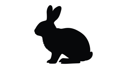 Fototapeta premium Rabbit silhouette against a white background silhouette