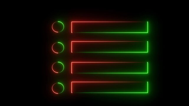 Neon lower third animation on black background. Suitable for greeting, celebrations, Titles, TV news, information call box bars, and news channels in 4K. Easy to use. There is space for logo placement