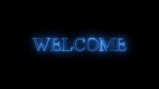 welcome neon animated text welcome sign advertising neon cafe karaoke live music 4k.