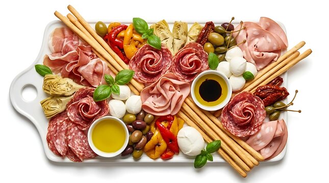 Antipasto platter with cured meats cheese olives breadsticks with herbs antipasto breadsticks charcuterie.