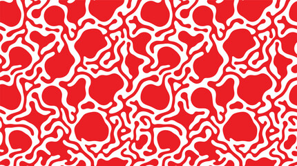 Fototapeta premium Red and White Abstract Organic Camouflage Pattern Background