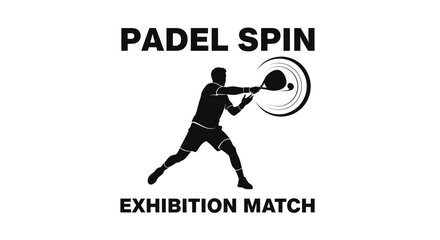 Fototapeta premium Dynamic Padel Player Performing a Powerful Spin Shot in an Exhibition Match Visual