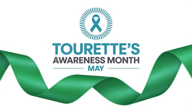 Tourette Awareness Month Campaign Banner Medical Health Support Community Teal Ribbon