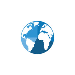 Obraz premium Stylized Globe Illustration with Continents.