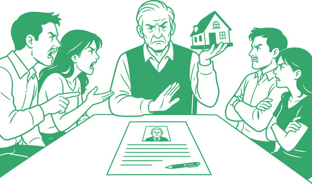 Family Property Dispute Conflict illustration