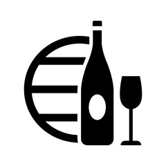 Obraz premium Wine production icon. Food and winemaking filled symbol. Black and white.