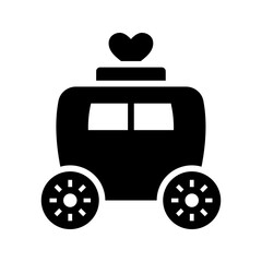 Obraz premium Wedding carriage icon. Events and wedding filled symbol. Black and white.