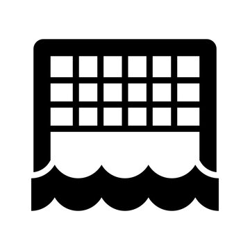 Water polo goal icon. Sports and water polo filled symbol. Black and white.