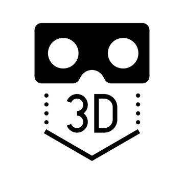 Virtual reality headset icon. Technology and virtual reality filled symbol. Black and white.