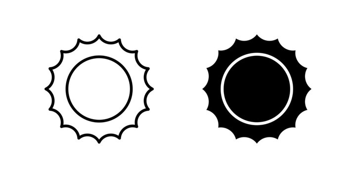 sun Icon Set. Symbol isolated white background. vector illustration. color editable.