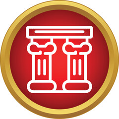 Fototapeta premium Classical columns icon representing ancient roman and greek architecture